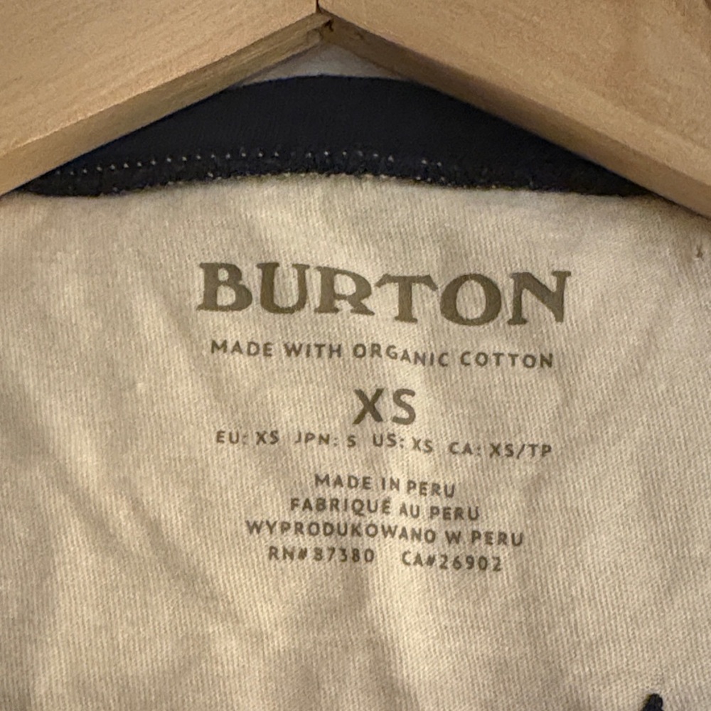 Burton Women's Black and White Raglan Tee with Raised Graphic - Picture 3 of 3
